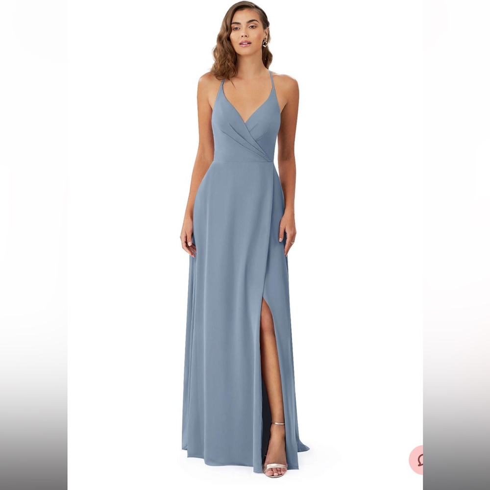 Azazie Davis Dress Dusty Blue